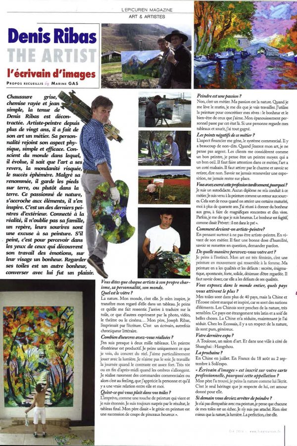 Denis Ribas Presse L'Epicurien Magazine